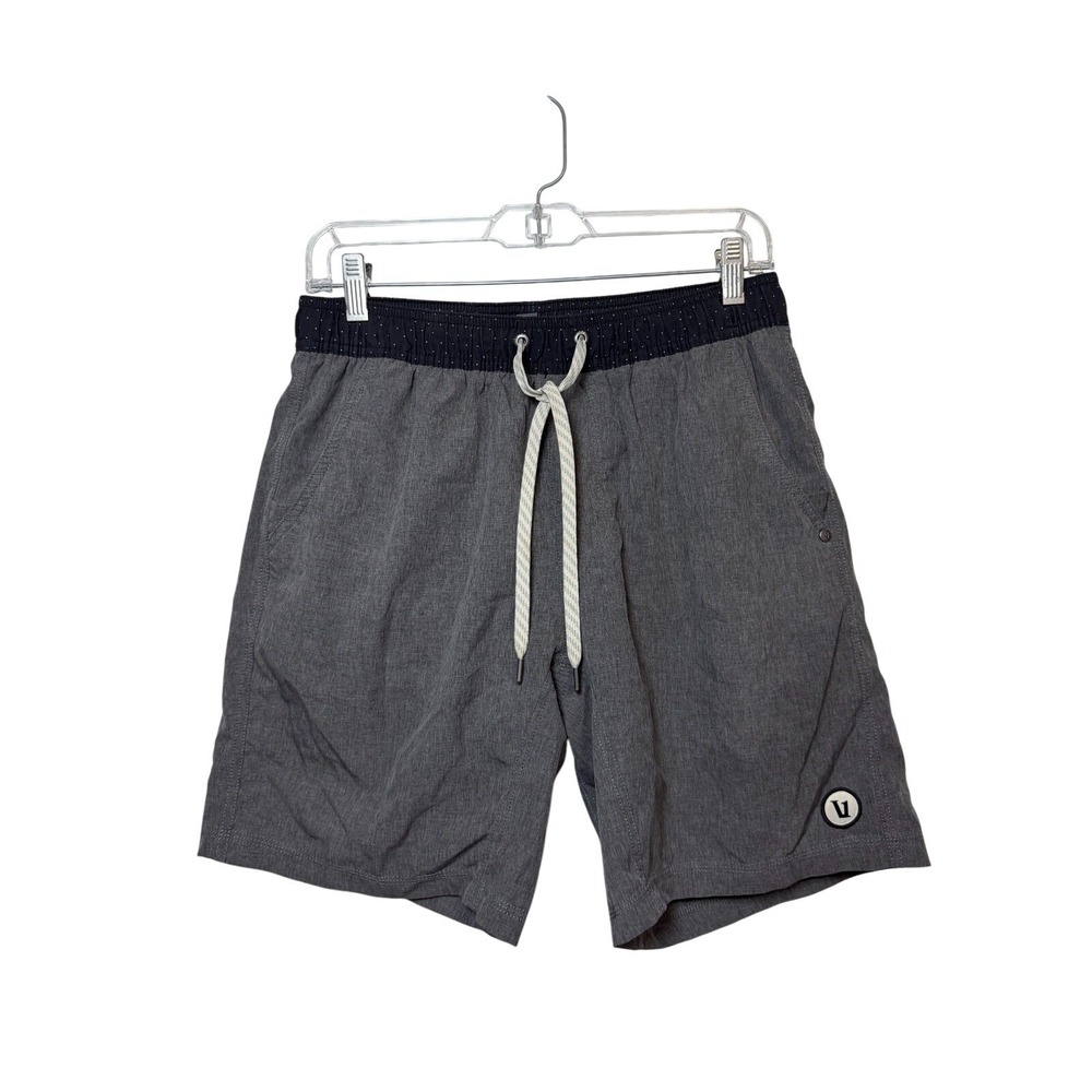 Vuori Banks Shorts Mens Medium Gray Heathered Lined Athletic Training 7 Inseam